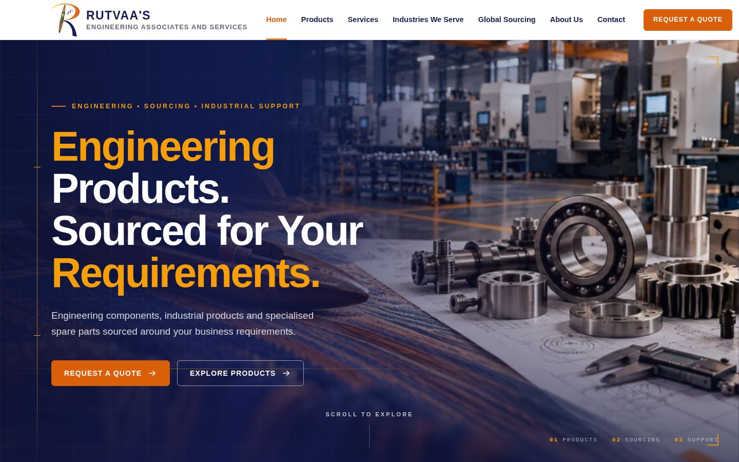 Rutvaa's Engineering Associates and Services home page: engineering products sourced for your requirements